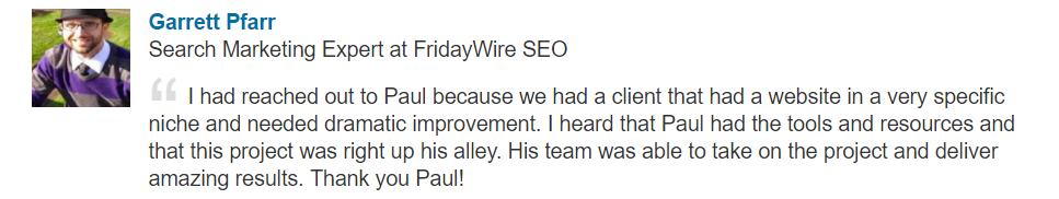 testimonial garrett pfarr